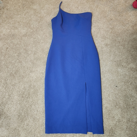 NWT Likely Vibrant Blue One-Shoulder Cassidy Dress 2 - Picture 4 of 8